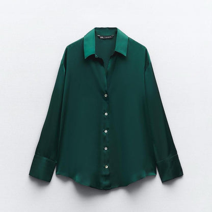 [B9] OVERSIZED SATIN SHIRT