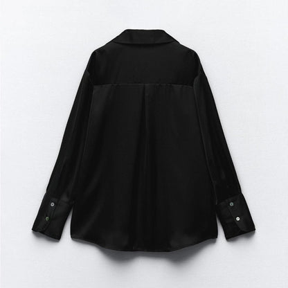 [B9] OVERSIZED SATIN SHIRT