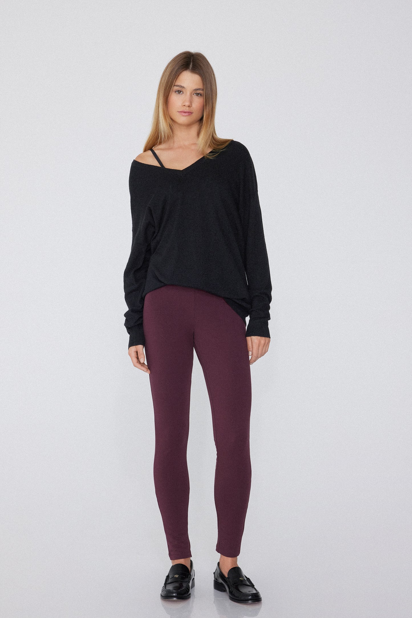 PLAIN LEGGINGS BURGUNDY