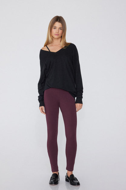 PLAIN LEGGINGS BURGUNDY