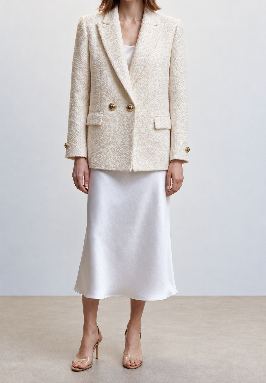 TEXTURED DOUBLE-BREASTED BLAZER