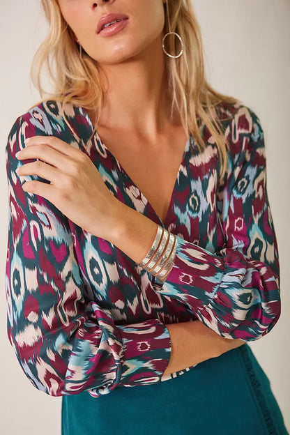 ROBE FLUIDE IMPRIMÉ ETHNIQUE POUR FEMME