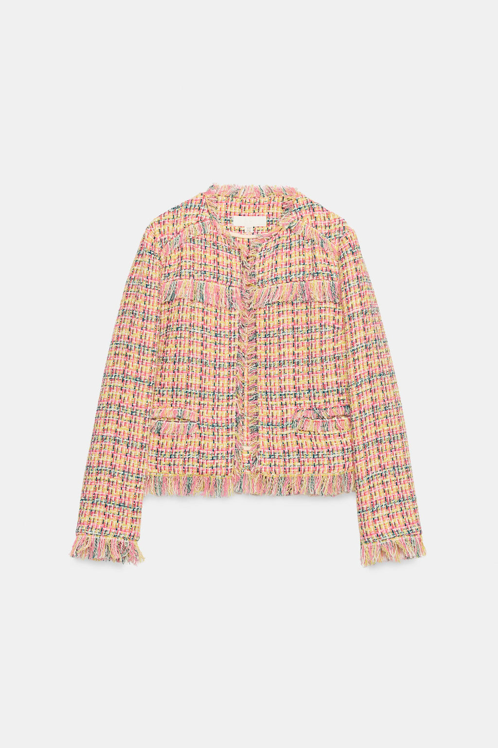 TEXTURED FRINGED BLAZER