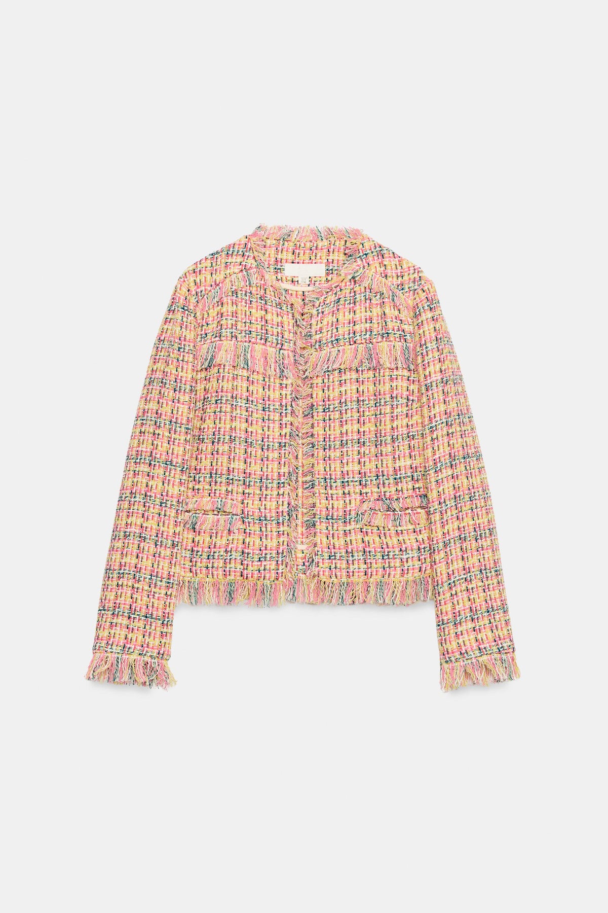 TEXTURED FRINGED BLAZER