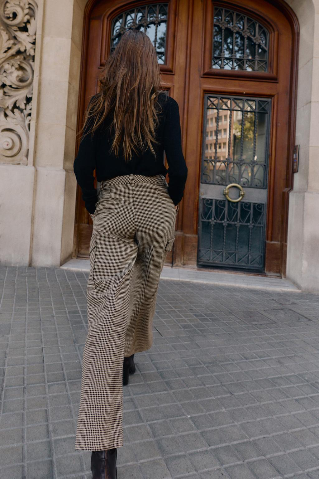 [X5] HOUNDSTOOTH CARGO PANTS