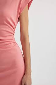 [X2] Slim-fit mini dress with a round neck in jersey, with batwing sleeves