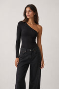 [E1] ONE-SHOULDER LONG-SLEEVE BODYSUIT