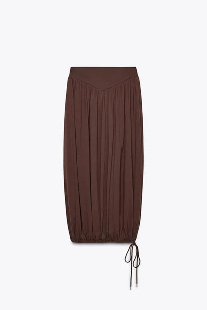[D3] Voluminous Balloon Midi Skirt