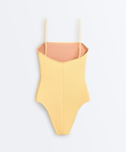 Ribbed bandeau swimsuit