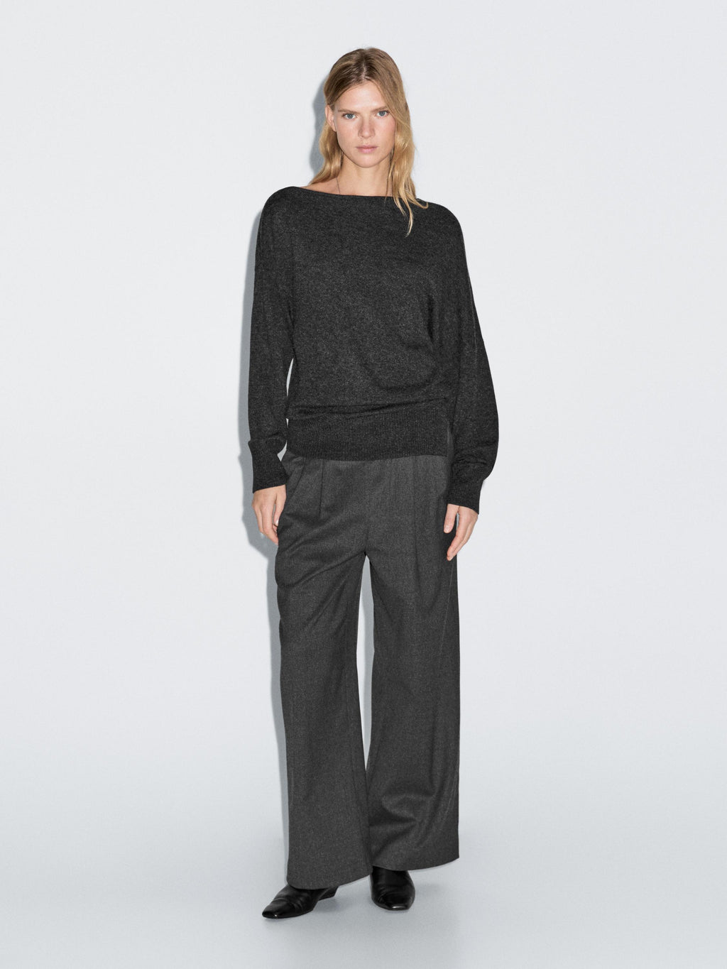 [X5] WOOL BLEND TROUSERS WITH ELASTICATED WAISTBAND