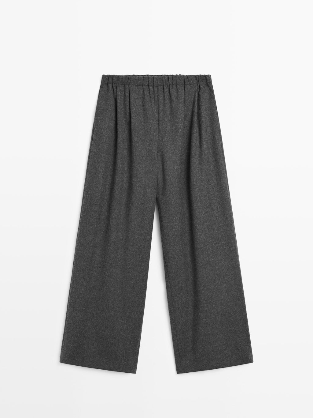 [X5] WOOL BLEND TROUSERS WITH ELASTICATED WAISTBAND