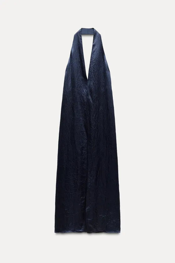 ROBE LONGUE NECKHOLDER BLEU MARINE