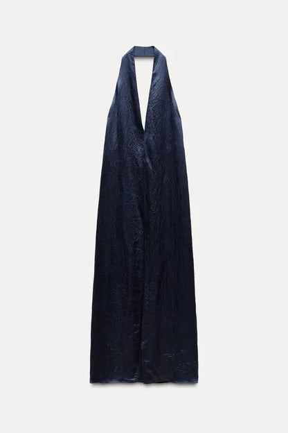 ROBE LONGUE NECKHOLDER BLEU MARINE
