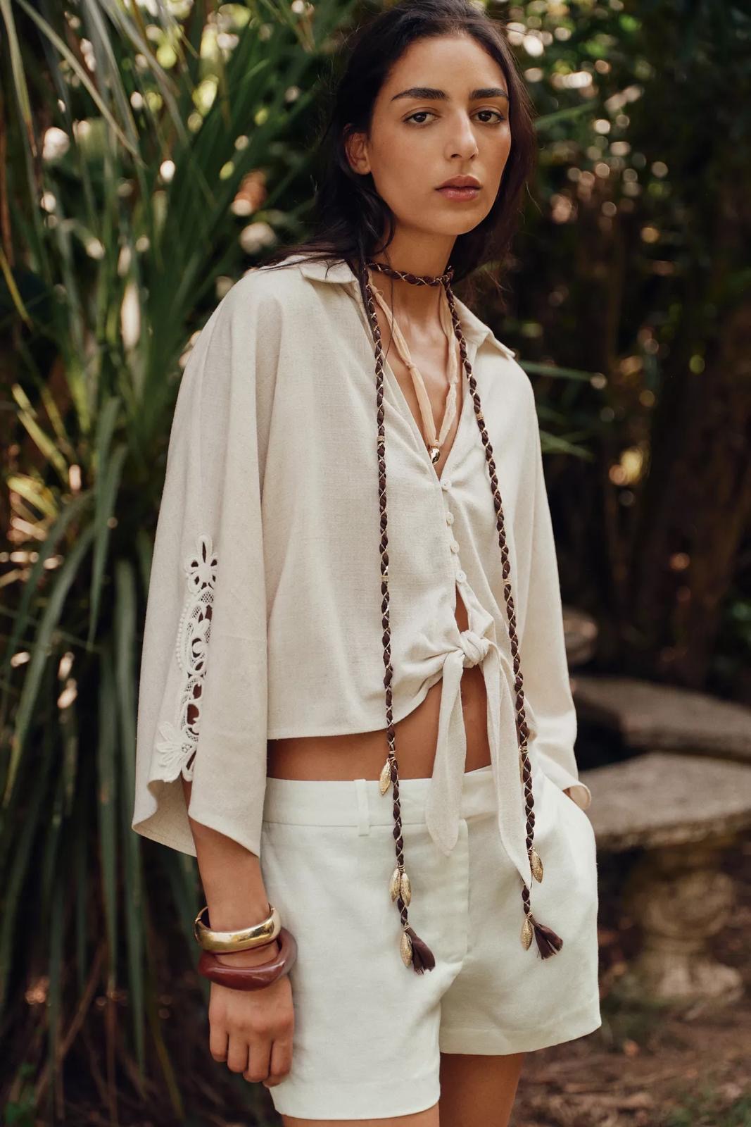 Chemise nœud combiné crochet