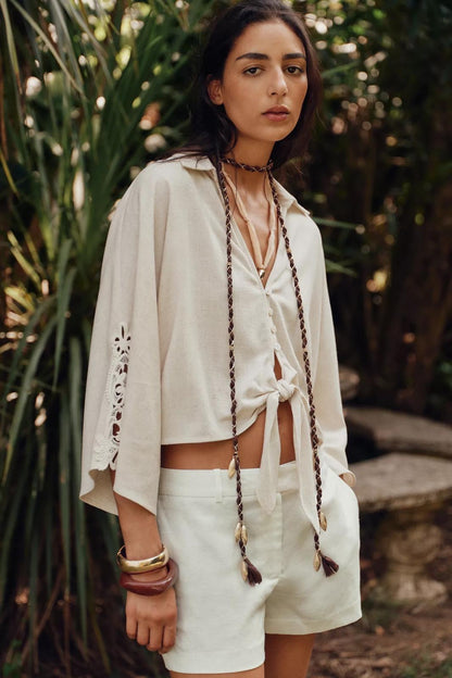 CHEMISE NŒUD COMBINÉ CROCHET