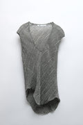 [E5] ASYMMETRICAL TEXTURED KNIT TOP
