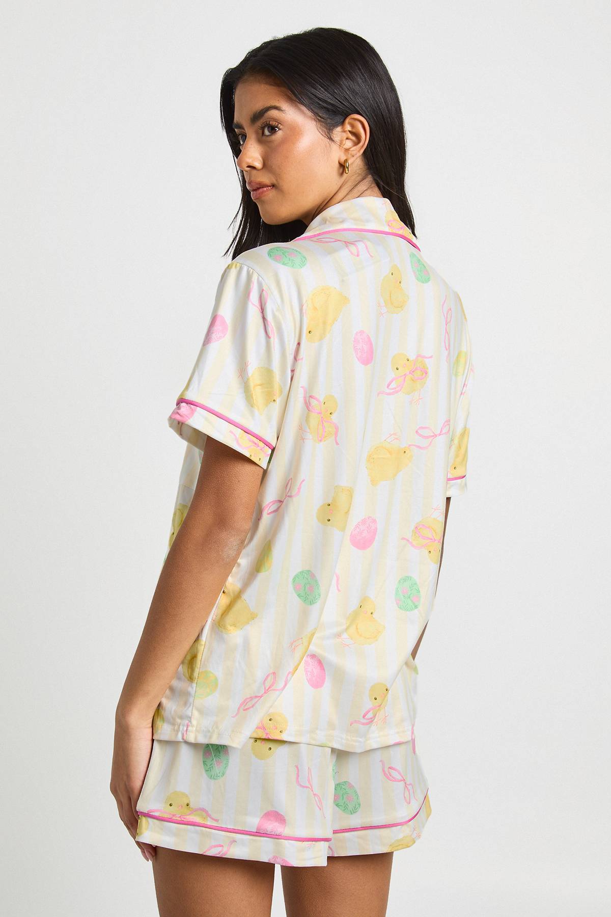Easter Chick Print Short Sleeve Shirt & Short Pyjama Set