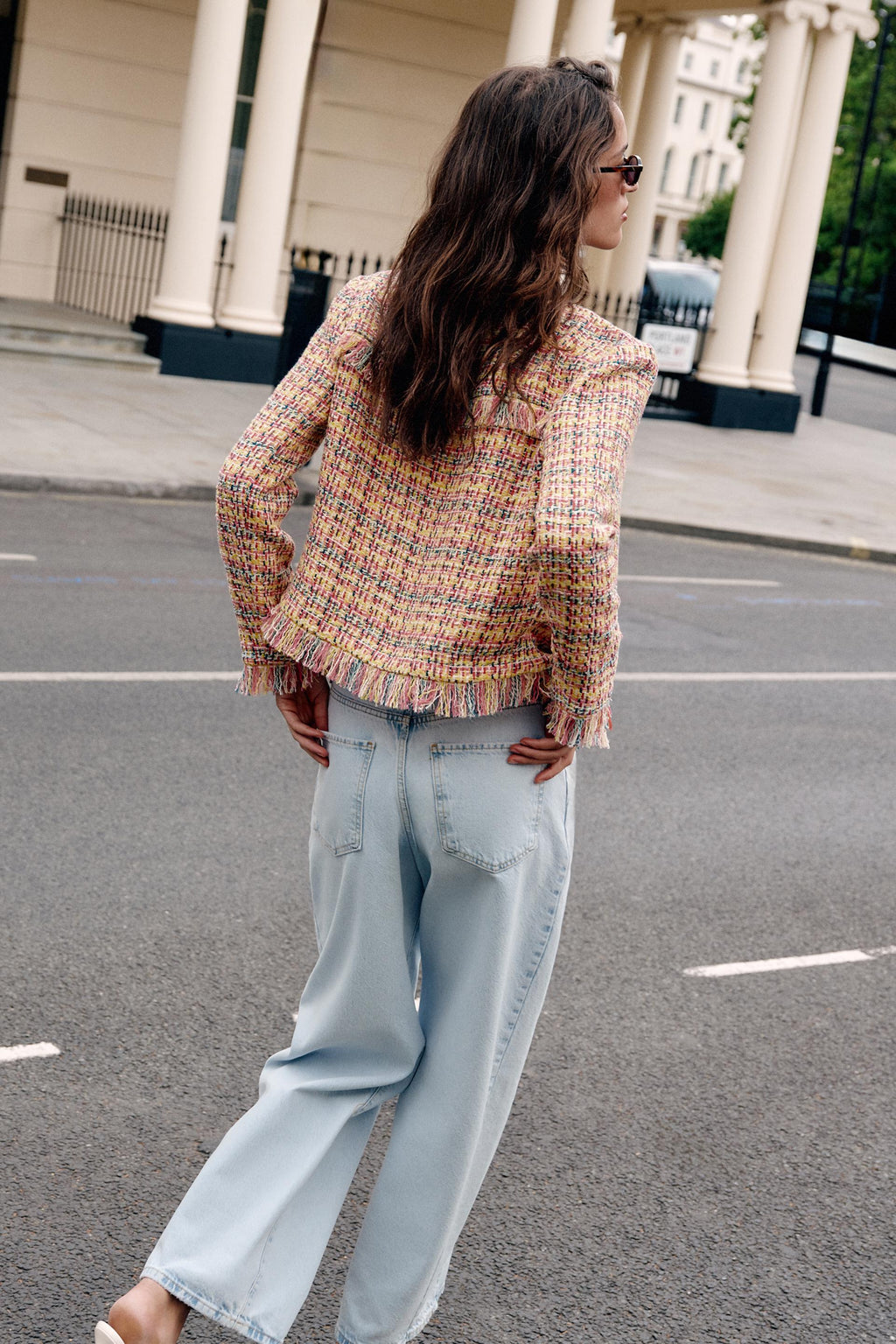 TEXTURED FRINGED BLAZER