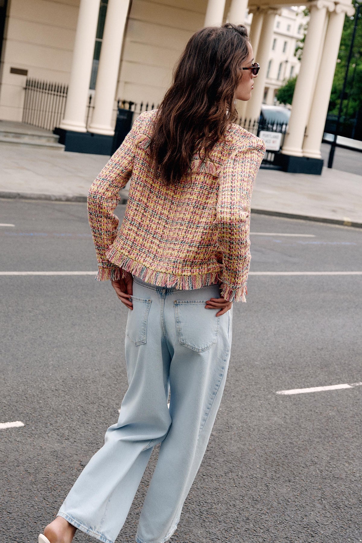 TEXTURED FRINGED BLAZER