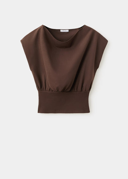 GATHERED BOAT NECK TOP