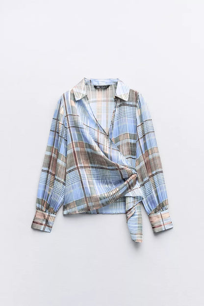 [A4] Plaid Shirt with Metallic Thread