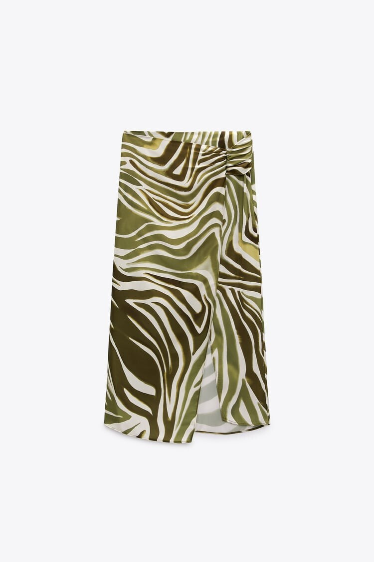 [A7] ANIMAL PRINT MIDI SKIRT
