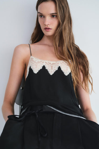 ZW Collection Lace Lingerie-Style Top