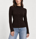 Zara Fitted Ribbed Button-Up Top