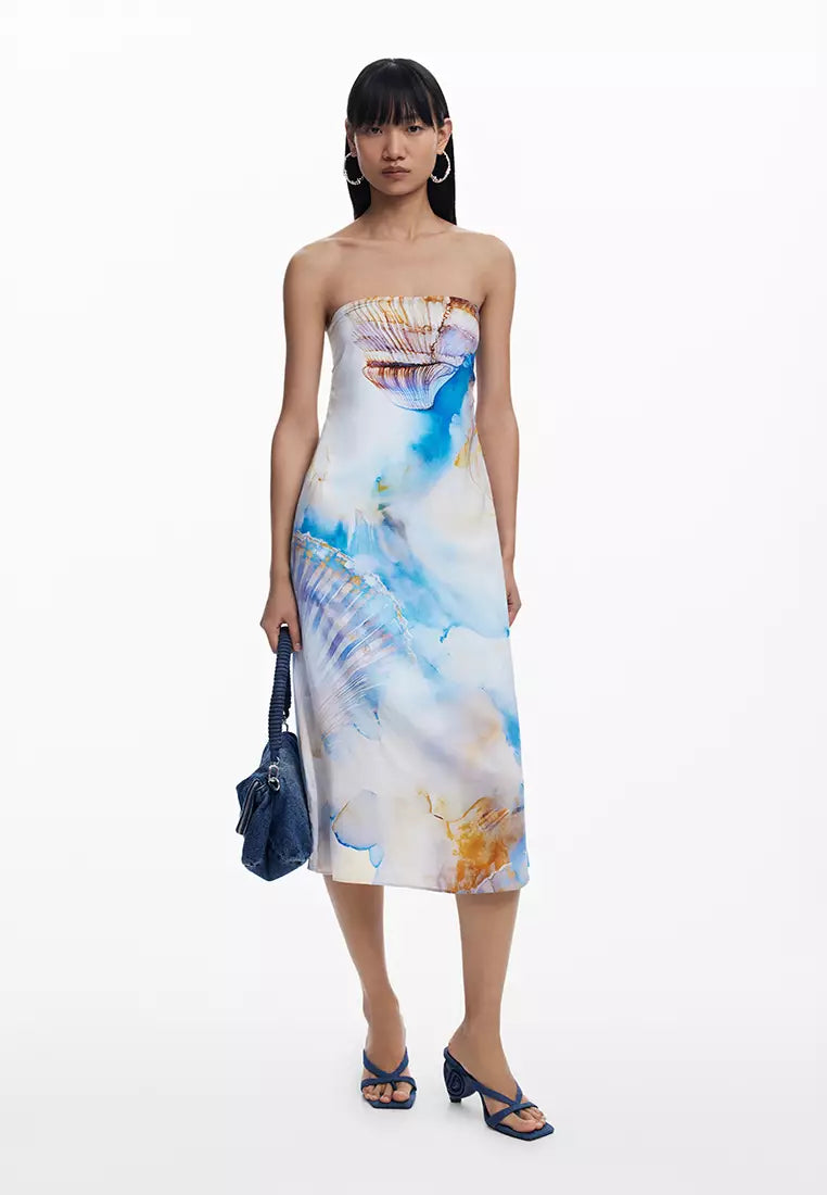 WATERCOLOR PRINT MIDI DRESS