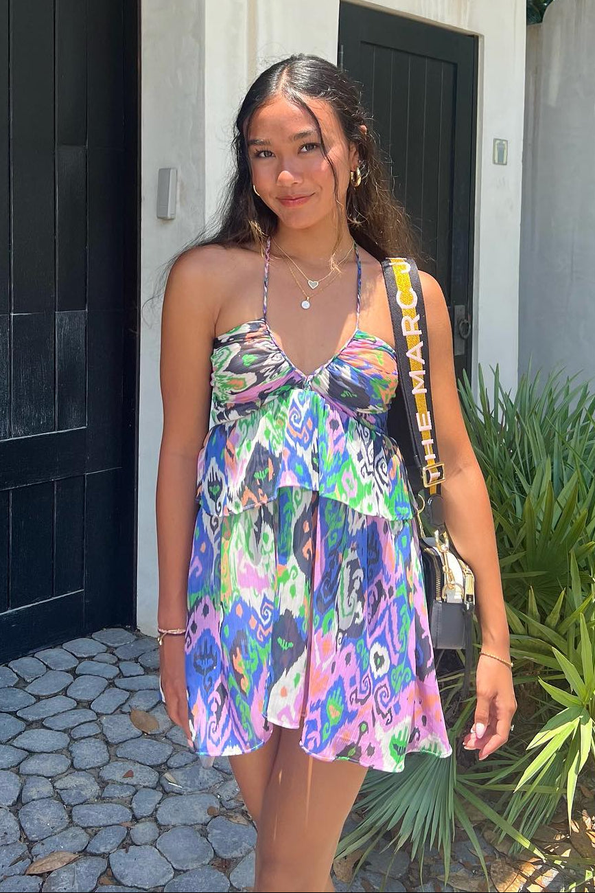 PRINT CAMISOLE MINI DRESS