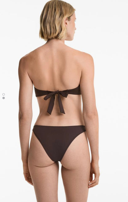 BROWN BRAIDED BIKINI SET