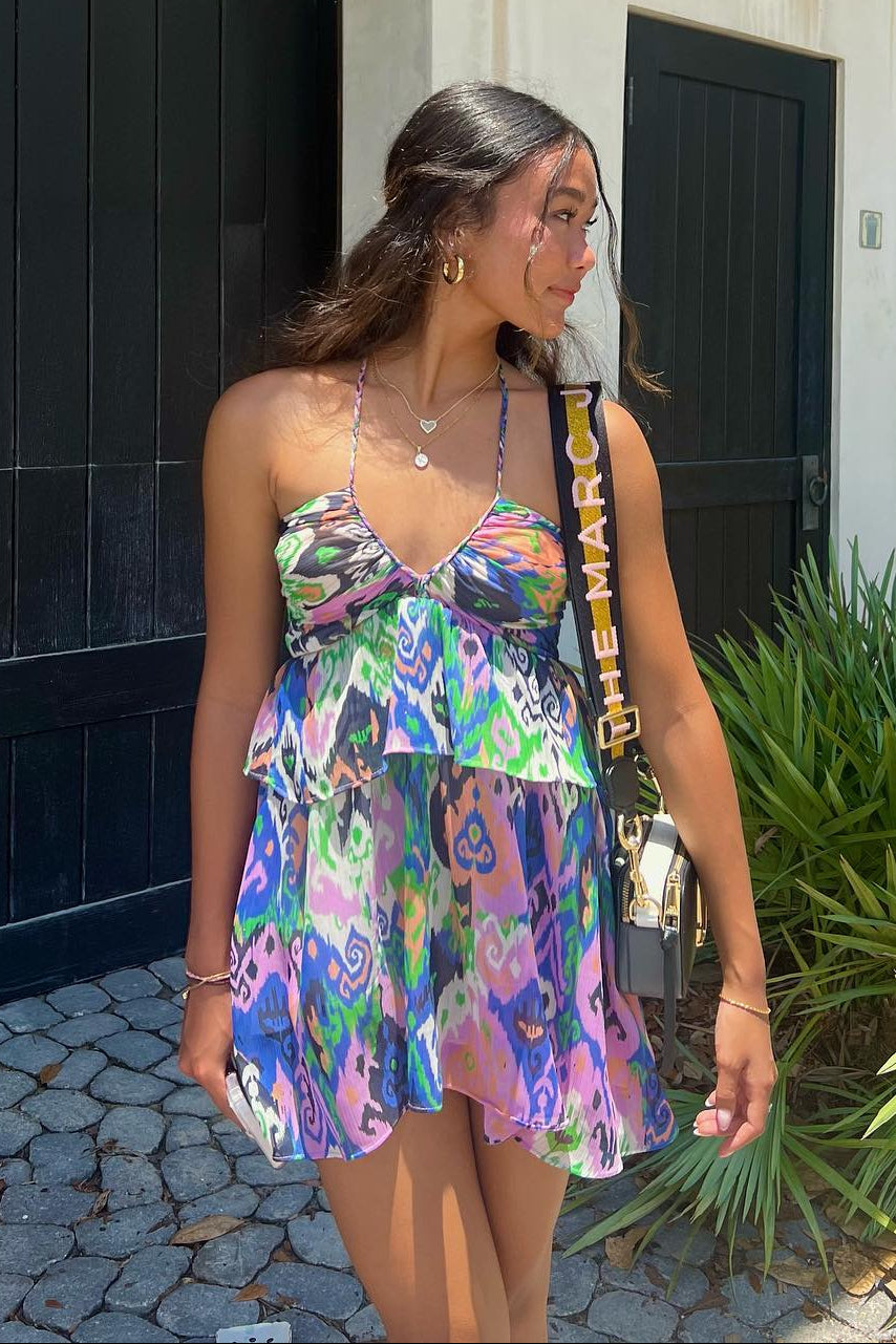 PRINT CAMISOLE MINI DRESS
