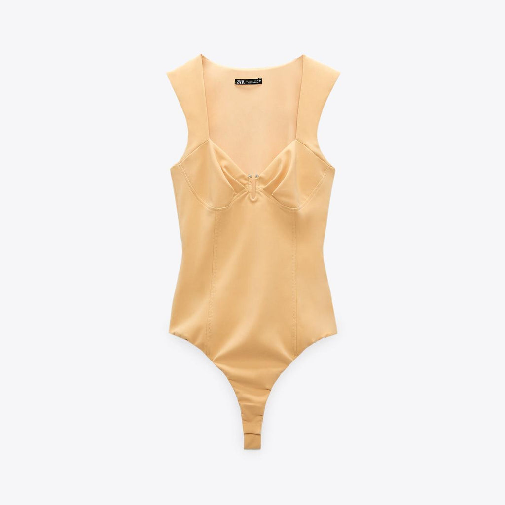 ZARA METAL YELLOW BODYSUIT