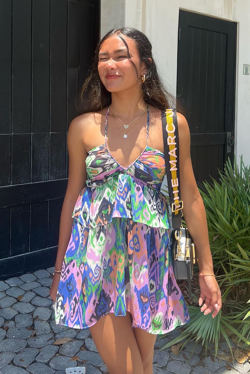 PRINT CAMISOLE MINI DRESS