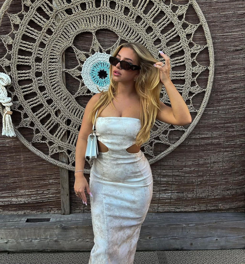 [A5] MIDI STRAPLESS DRESS