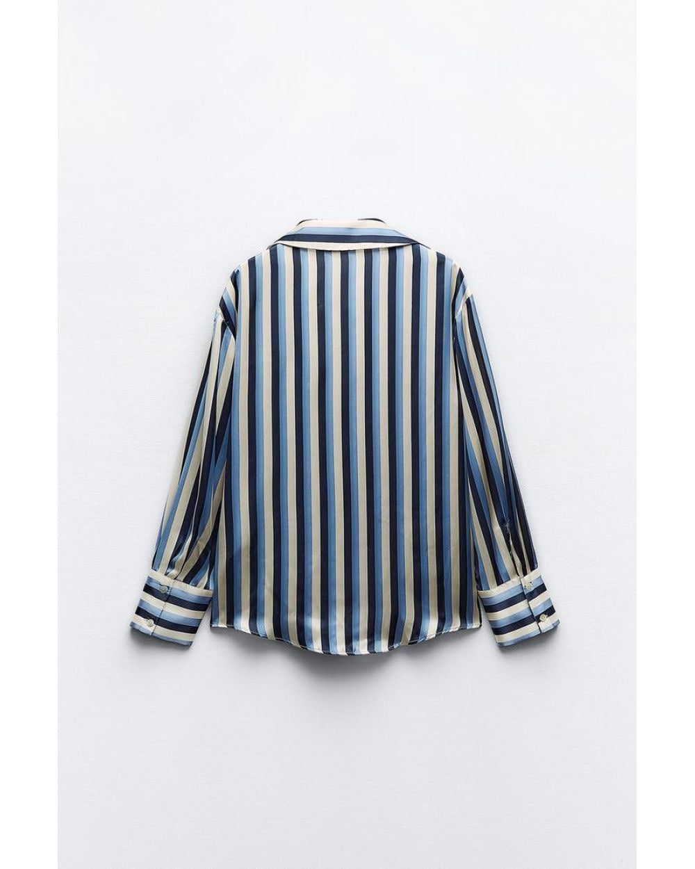 [B5] Striped satin shirt