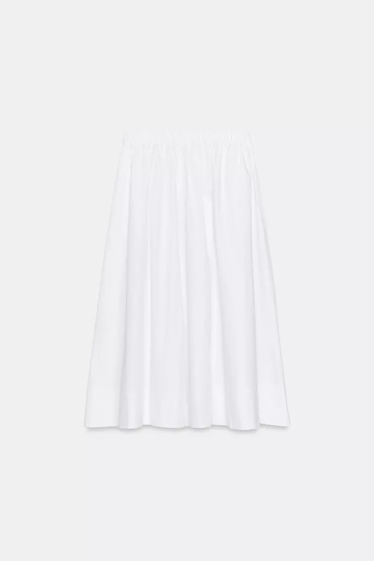 [A7] POPLIN MIDI SKIRT