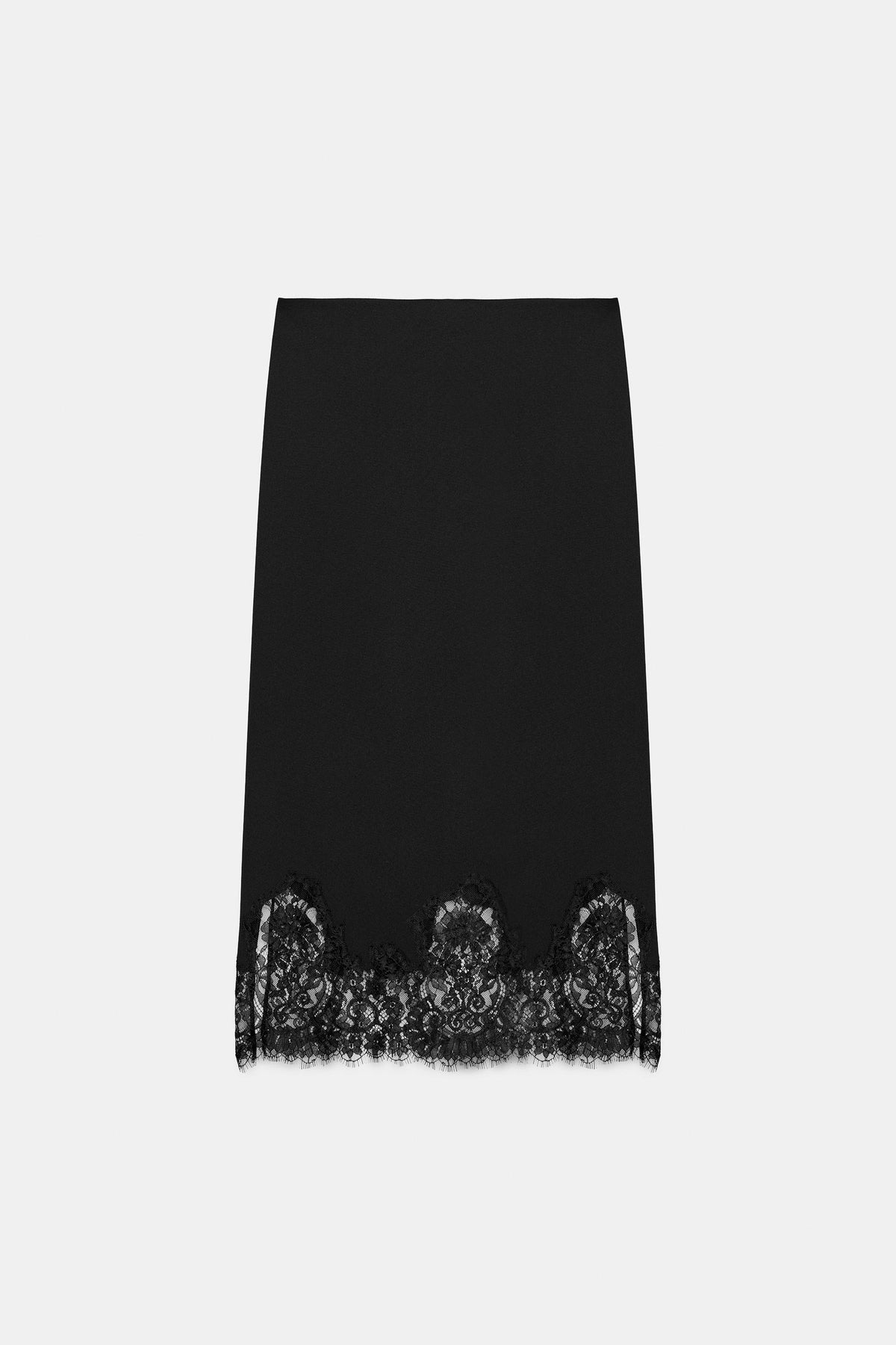 LACE TRIM MIDI SKIRT