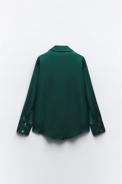 [B9] OVERSIZED SATIN SHIRT