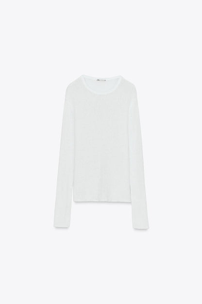 Long-sleeve rustic-style blouse