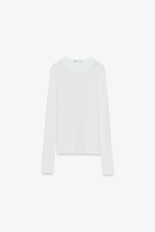 Long-sleeve rustic-style blouse