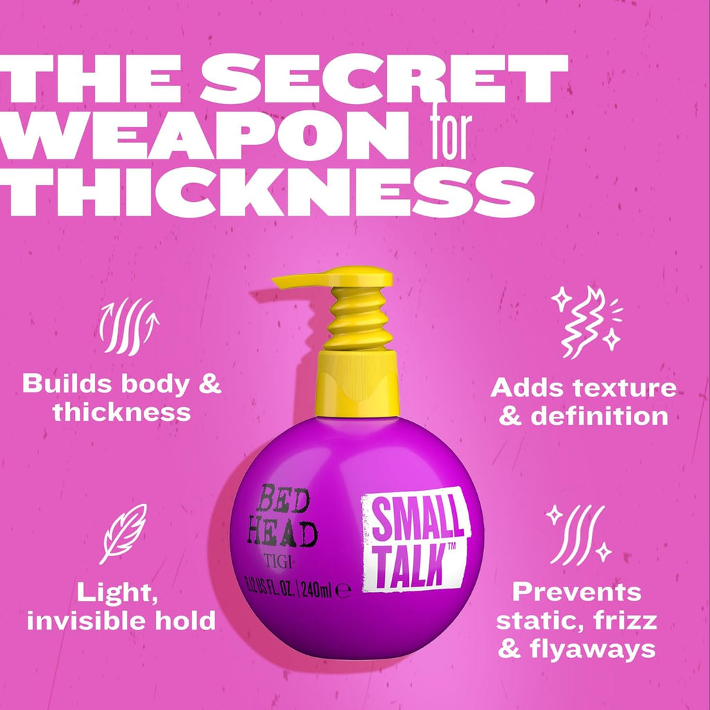 BED HEAD TIGI SMALL TALK – CRÈME COIFFANTE VOLUMISANTE – VOLUME, TEXTURE & BRILLANCE – 240 ML