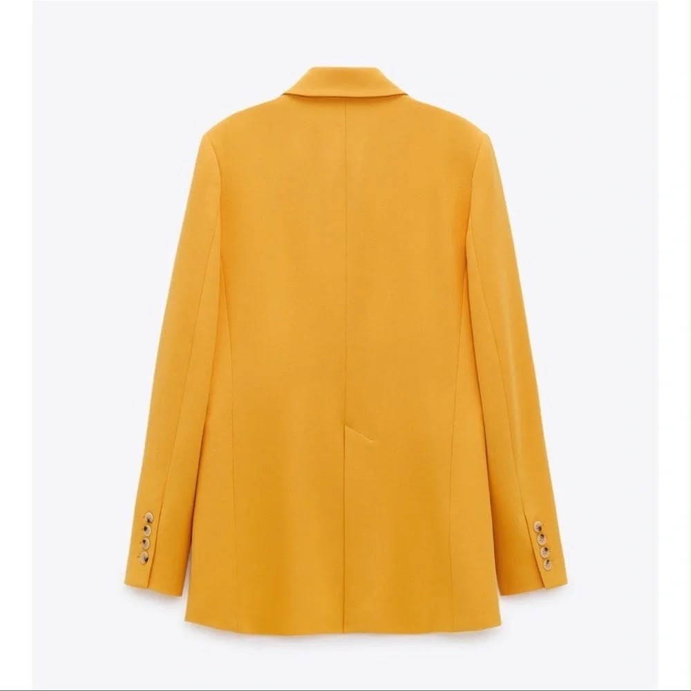 ZARA YELLOW TAILORED BLAZER WITH POCKETS