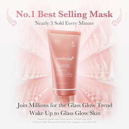 MEDICUBE COLLAGEN NIGHT WRAPPING MASK – MASQUE PEEL-OFF NUIT AU COLLAGÈNE – FERMETÉ & HYDRATATION – 75 ML
