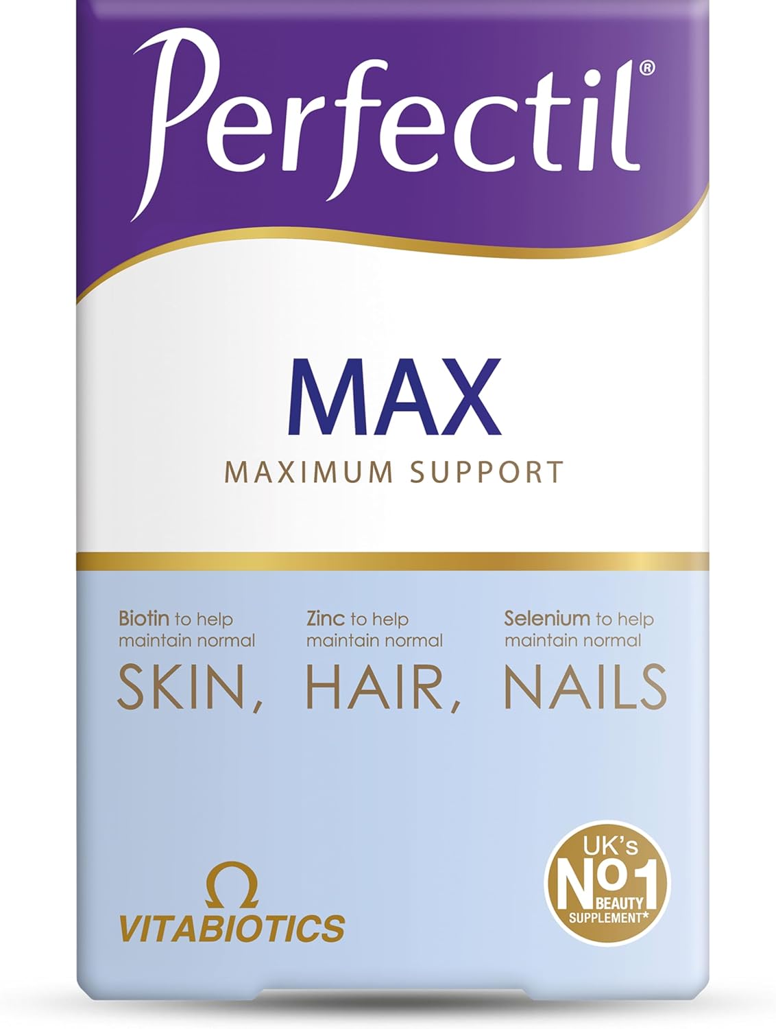 PERFECTIL MAX TABLETS, MAXIMUM SUPPORT FORMULA FOR SKIN HAIR AND NAILS, BY VITABIOTICS