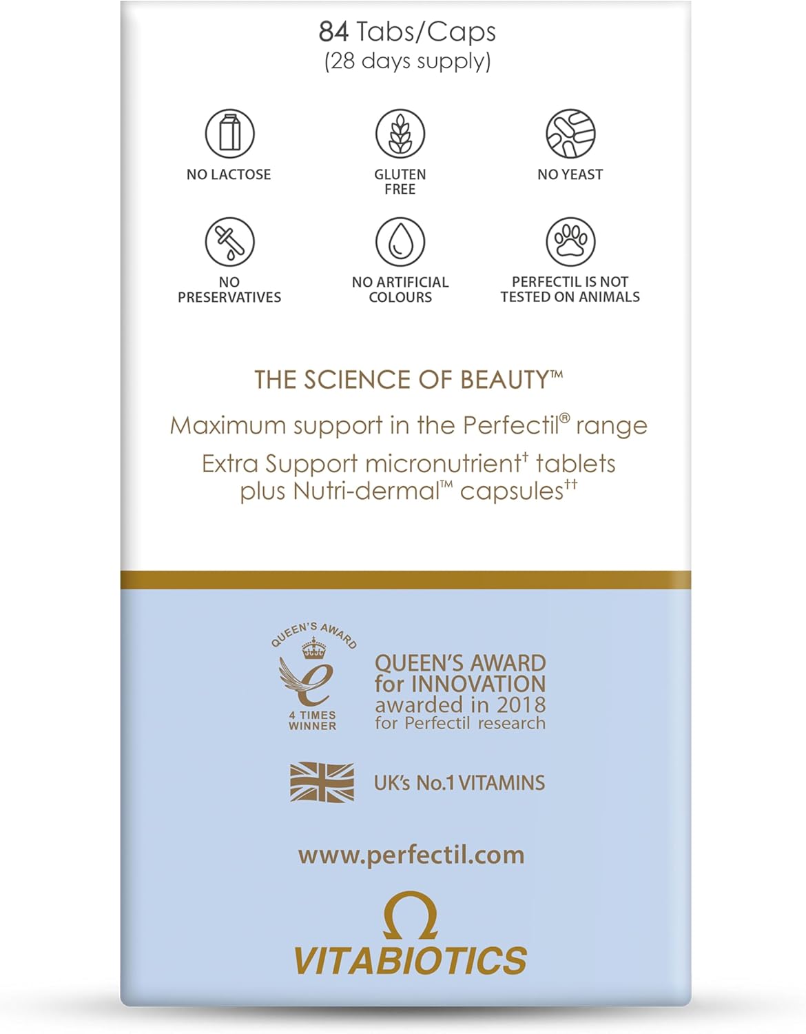PERFECTIL MAX TABLETS, MAXIMUM SUPPORT FORMULA FOR SKIN HAIR AND NAILS, BY VITABIOTICS
