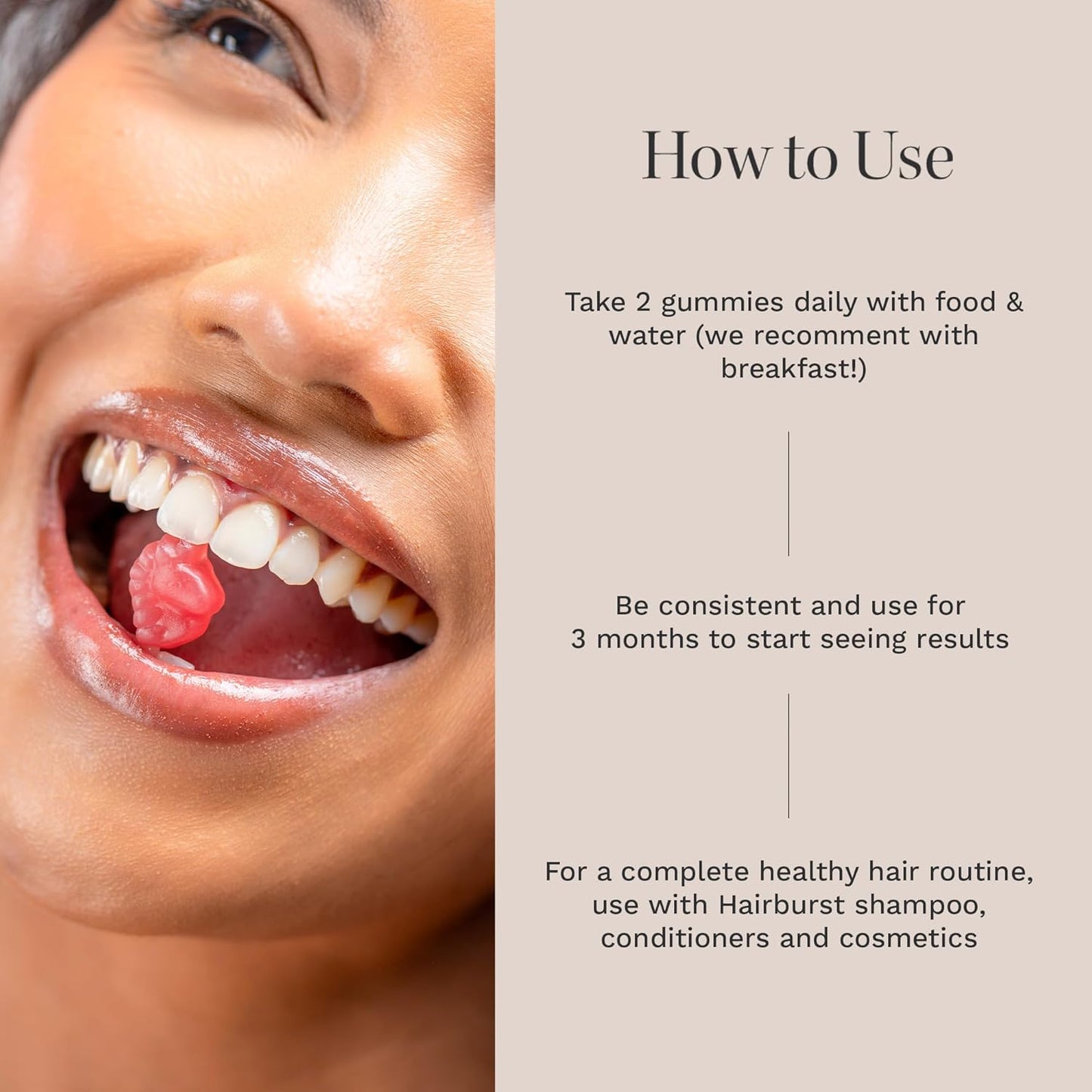 HAIR BURST Vegan Biotin Gummies for Hair Growth, Skin and Nails