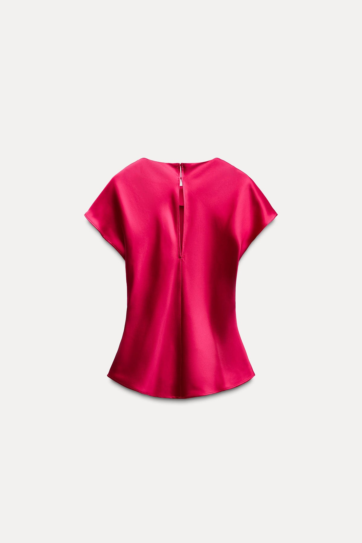 [A6] SATIN TOP FEATURES A ROUND NECK