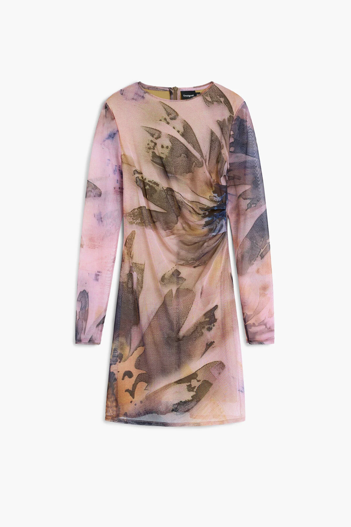 [E1] PRINTED LONG-SLEEVE DRESS