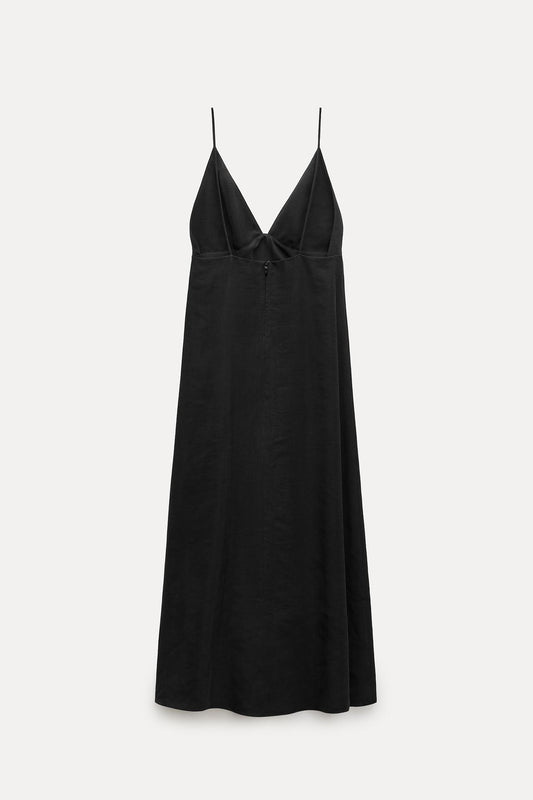 MIDI DRESS ZW COLLECTION - Black Midi dress V neck sophisticated